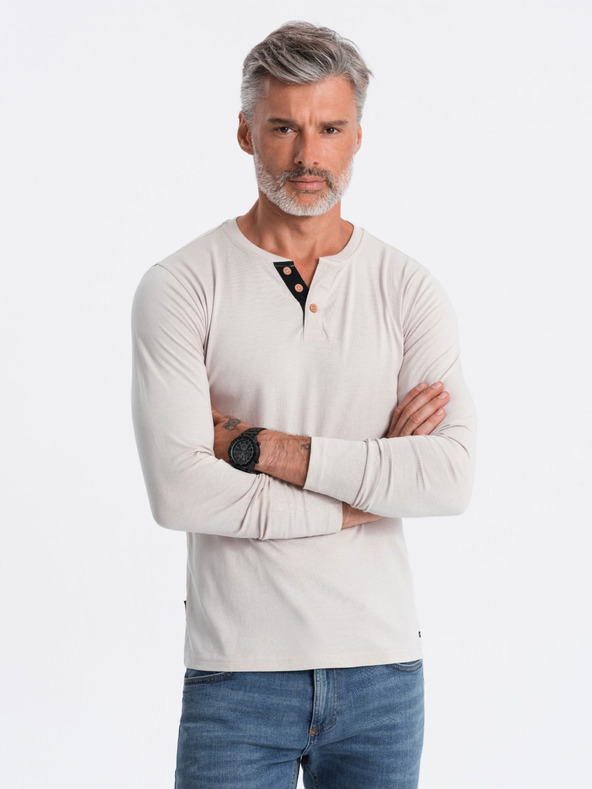 Ombre Clothing Camicia button down grigio chiaro da uomo Ombre Clothing HENLEY