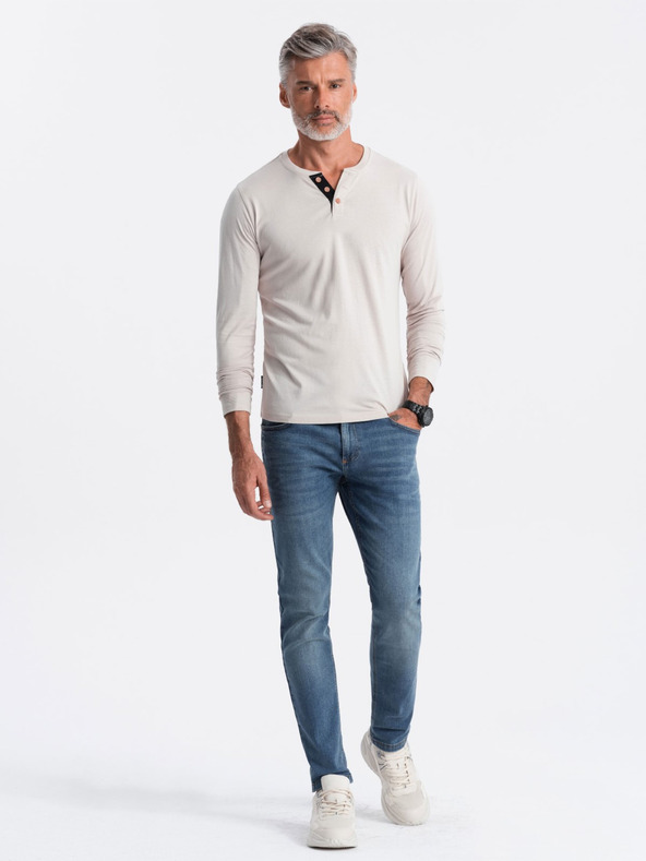Ombre Clothing Camicia button down grigio chiaro da uomo Ombre Clothing HENLEY