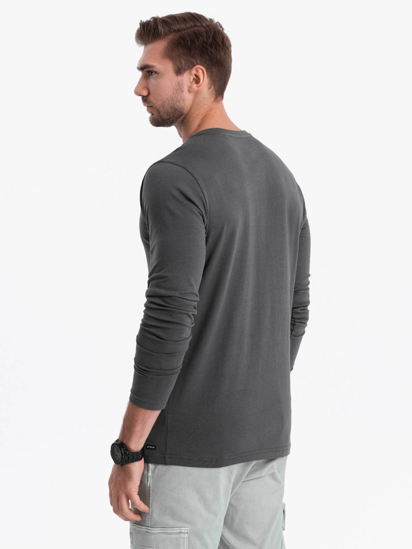 Ombre Clothing Camicia button down grigio scuro da uomo Ombre Clothing HENLEY
