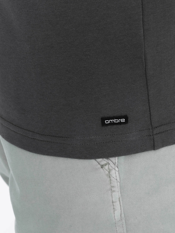 Ombre Clothing Camicia button down grigio scuro da uomo Ombre Clothing HENLEY