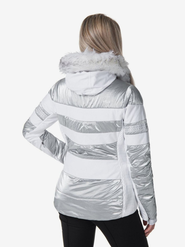 Kilpi Giacca da sci Kilpi Dalila da donna in bianco, grigio e argento