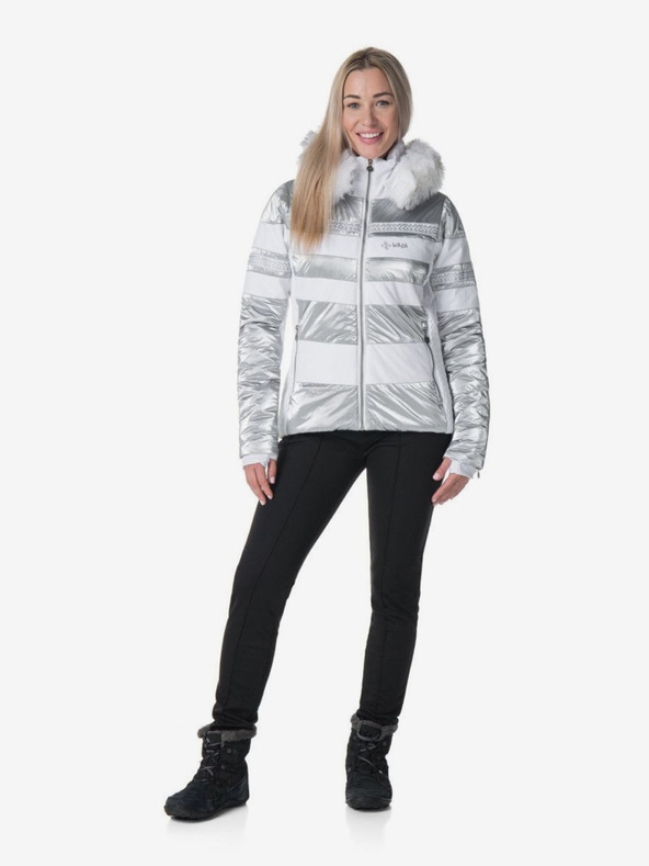 Kilpi Giacca da sci Kilpi Dalila da donna in bianco, grigio e argento