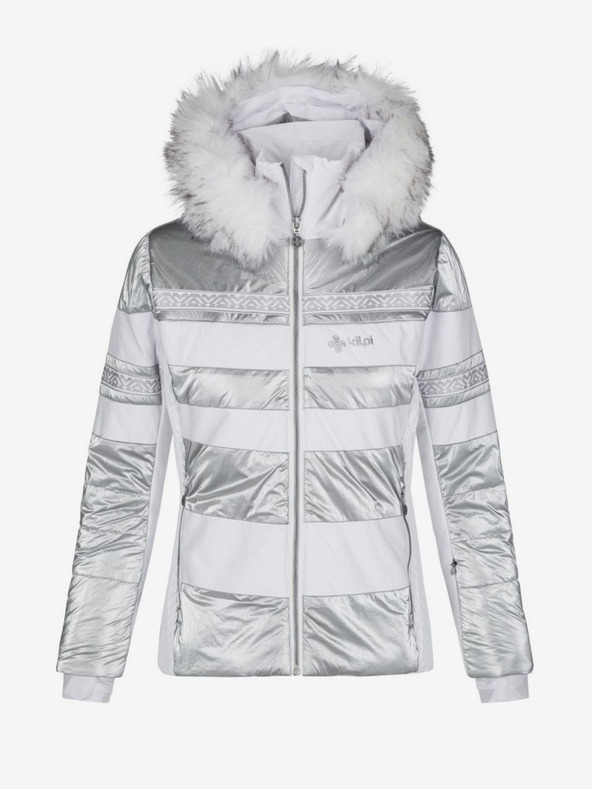 Kilpi Giacca da sci Kilpi Dalila da donna in bianco, grigio e argento