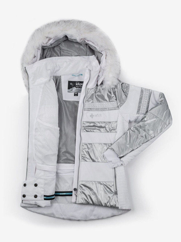 Kilpi Giacca da sci Kilpi Dalila da donna in bianco, grigio e argento