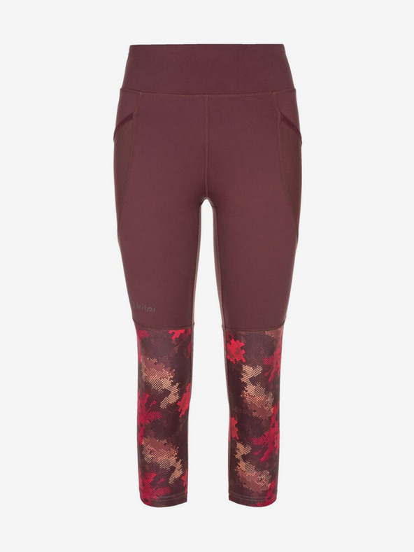 Kilpi Leggings sportivi a tre quarti da donna Kilpi Solas bordeaux