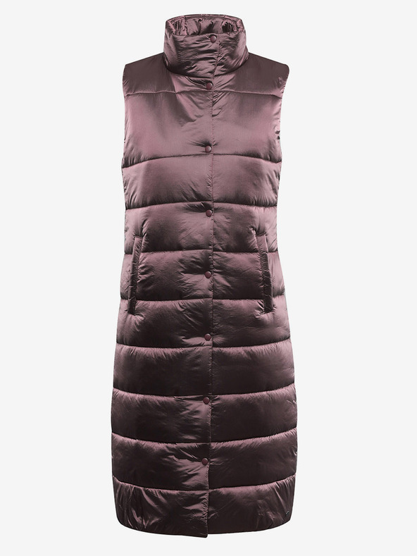 ALPINE PRO Gilet lungo trapuntato da donna con impregnazione wr ALPINE PRO UREFA rosa