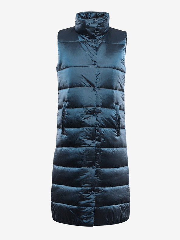 ALPINE PRO Gilet lungo trapuntato da donna con polso ALPINE PRO UREFA blu