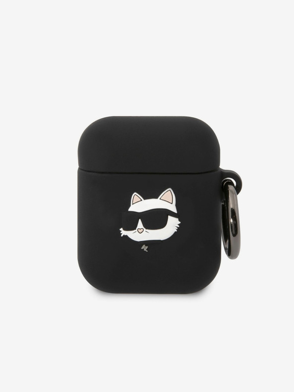 Karl Lagerfeld Logo 3D NFT Choupette Head Custodia in silicone per Airpods 1/2 Nero Karl Lagerfeld