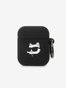 Karl Lagerfeld Logo 3D NFT Choupette Head Custodia in silicone per Airpods 1/2 Nero Karl Lagerfeld