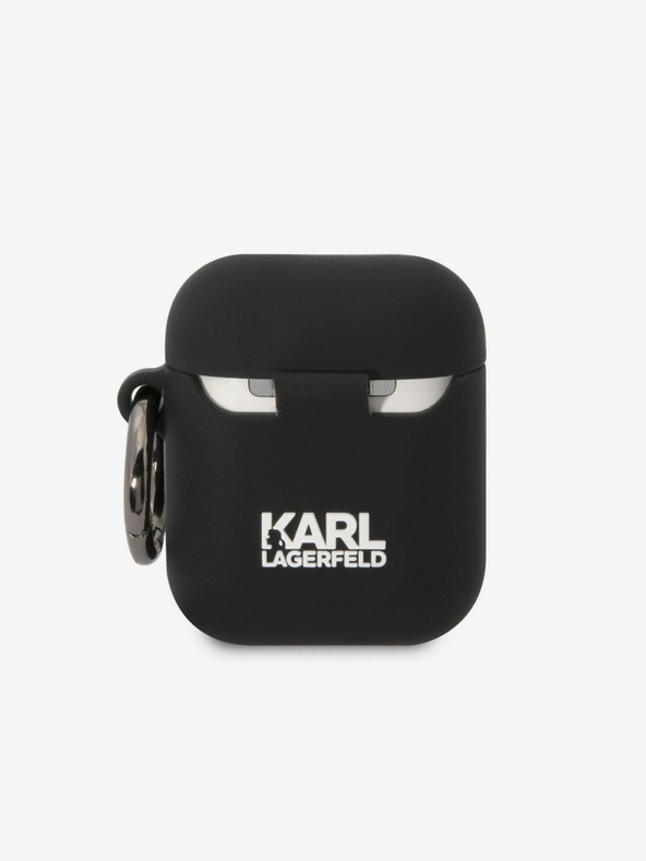 Karl Lagerfeld Logo 3D NFT Choupette Head Custodia in silicone per Airpods 1/2 Nero Karl Lagerfeld
