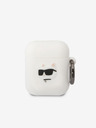 Karl Lagerfeld Logo 3D NFT Choupette Head Custodia in silicone per Airpods 1/2 Bianco Karl Lagerfeld