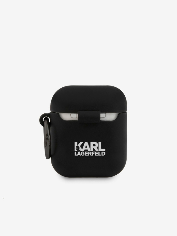 Karl Lagerfeld Custodia in silicone Rue St Guillaume per Airpods 1/2 nero Karl Lagerfeld