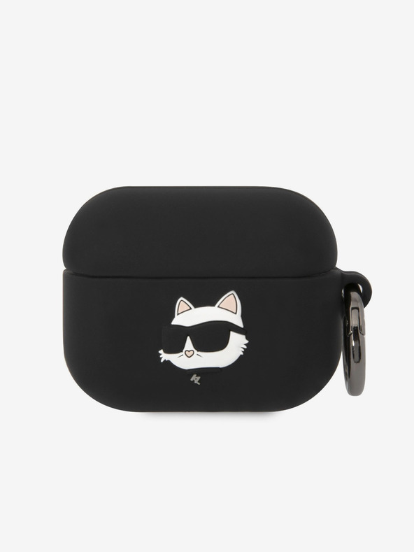 Karl Lagerfeld Logo 3D NFT Choupette Head Custodia in silicone per Airpods Pro Nero Karl Lagerfeld