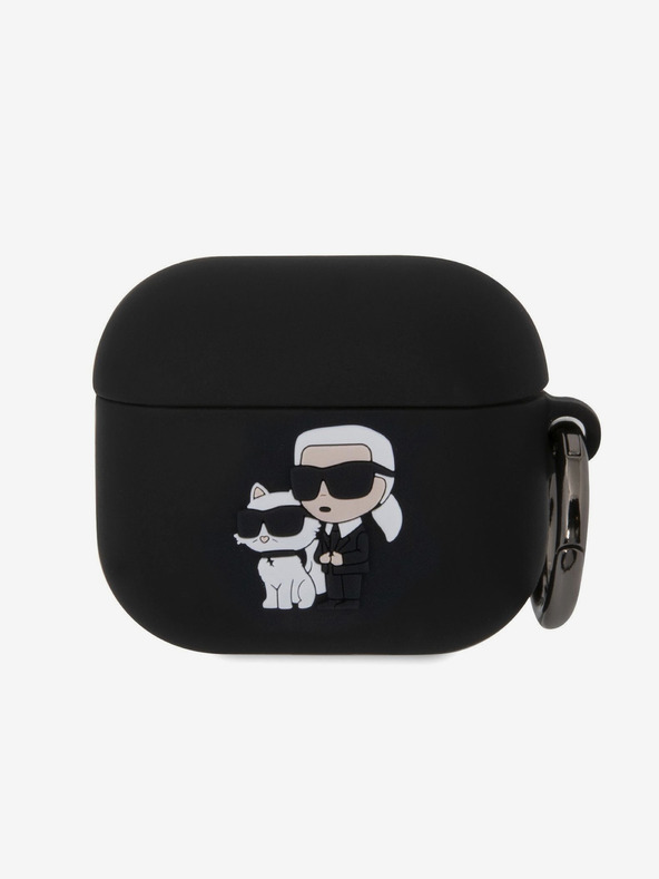 Karl Lagerfeld Custodia in silicone 3D con logo Karl e Choupette per AirPods 3 nero Karl Lagerfeld