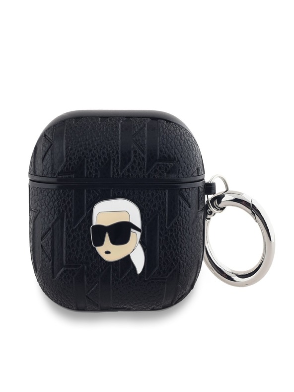 Karl Lagerfeld Custodia Karl Lagerfeld con testa Karl in PU in rilievo per AirPods 3 nero