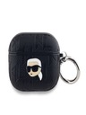 Karl Lagerfeld Custodia Karl Lagerfeld con testa Karl in PU in rilievo per AirPods 3 nero