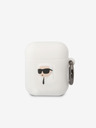 Karl Lagerfeld 3D Logo NFT Karl Head Custodia in silicone per Airpods 1/2 Bianco Karl Lagerfeld