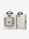 Karl Lagerfeld 3D Logo NFT Karl Head Custodia in silicone per Airpods 1/2 Bianco Karl Lagerfeld