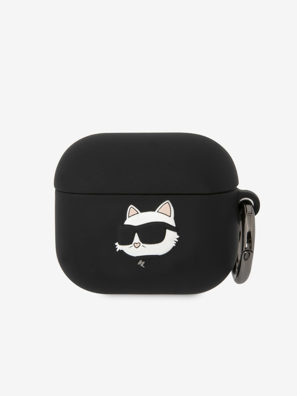 Karl Lagerfeld Custodia in silicone con logo 3D NFT Choupette Head per Airpods 3 nero Karl Lagerfeld