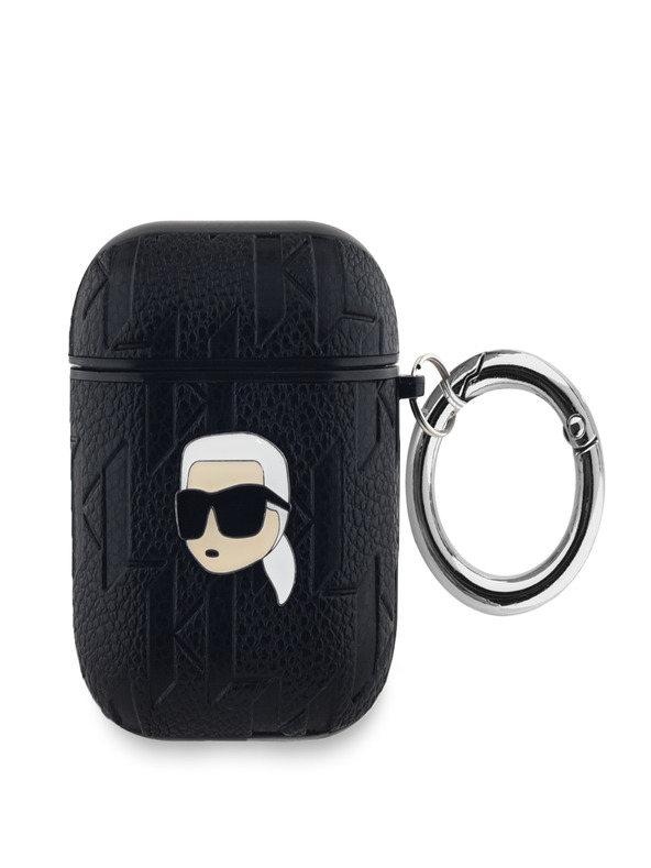 Karl Lagerfeld Karl Lagerfeld PU Embossed Karl Head Case per AirPods 1/2 Nero