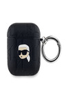 Karl Lagerfeld Karl Lagerfeld PU Embossed Karl Head Case per AirPods 1/2 Nero