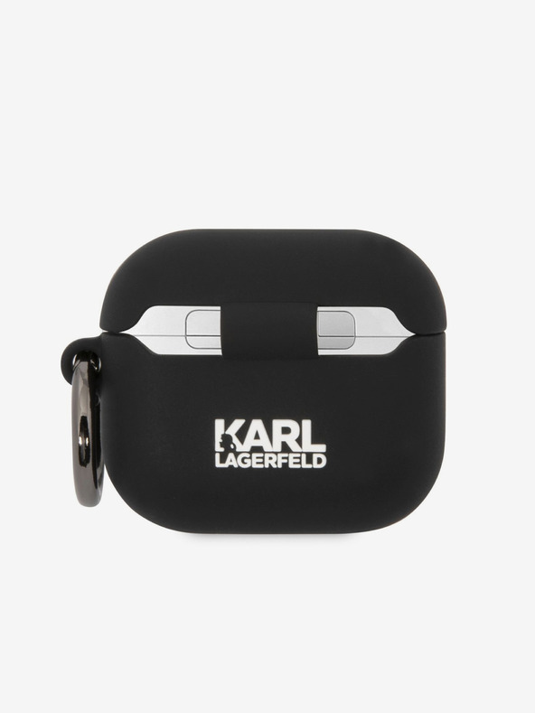 Karl Lagerfeld Logo 3D NFT Karl Head Custodia in silicone per Airpods 3 Nero Karl Lagerfeld