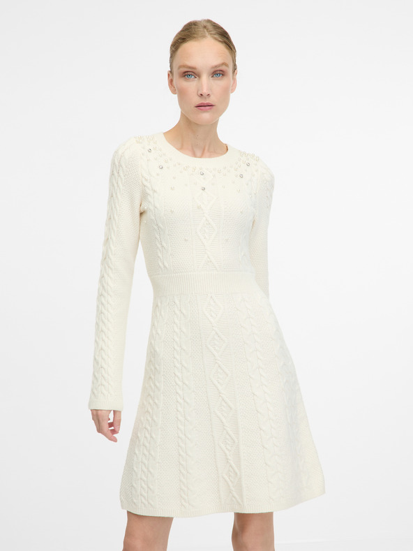 Orsay Abito al ginocchio da donna crema ORSAY