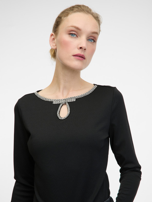 Orsay Camicetta nera da donna a maniche lunghe ORSAY