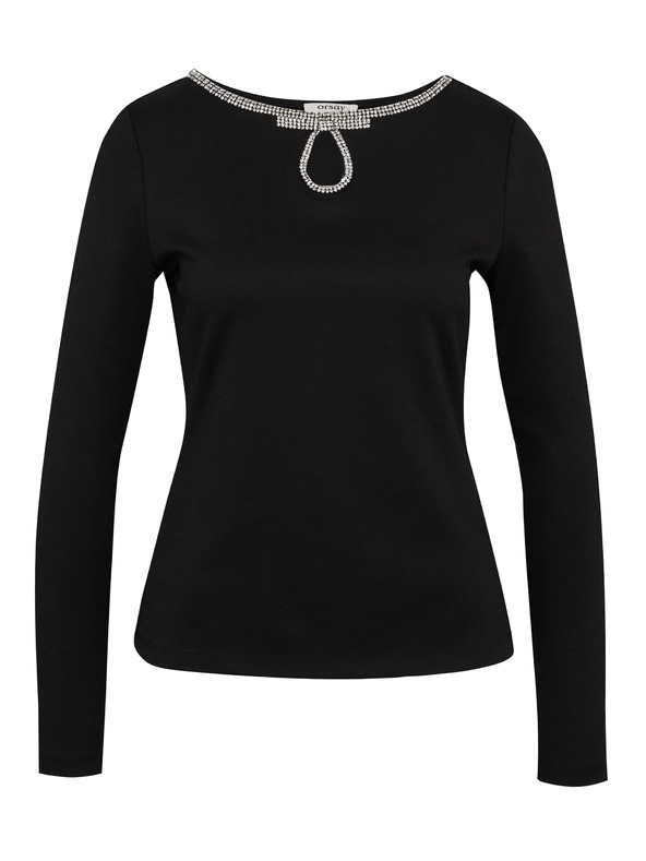 Orsay Camicetta nera da donna a maniche lunghe ORSAY