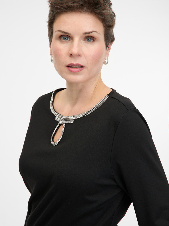 Orsay Camicetta nera da donna a maniche lunghe ORSAY