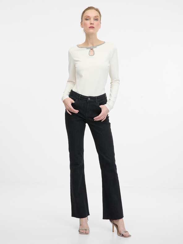 Orsay Camicetta da donna a maniche lunghe color crema ORSAY