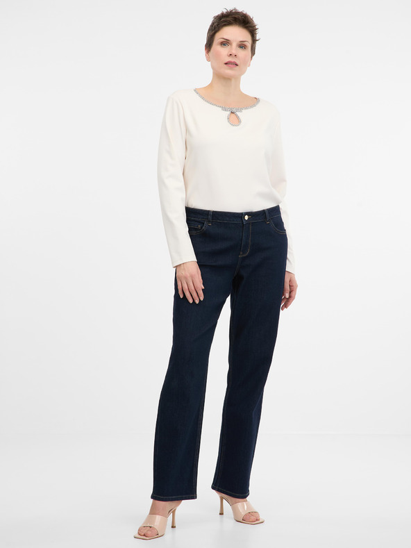 Orsay Camicetta da donna a maniche lunghe color crema ORSAY