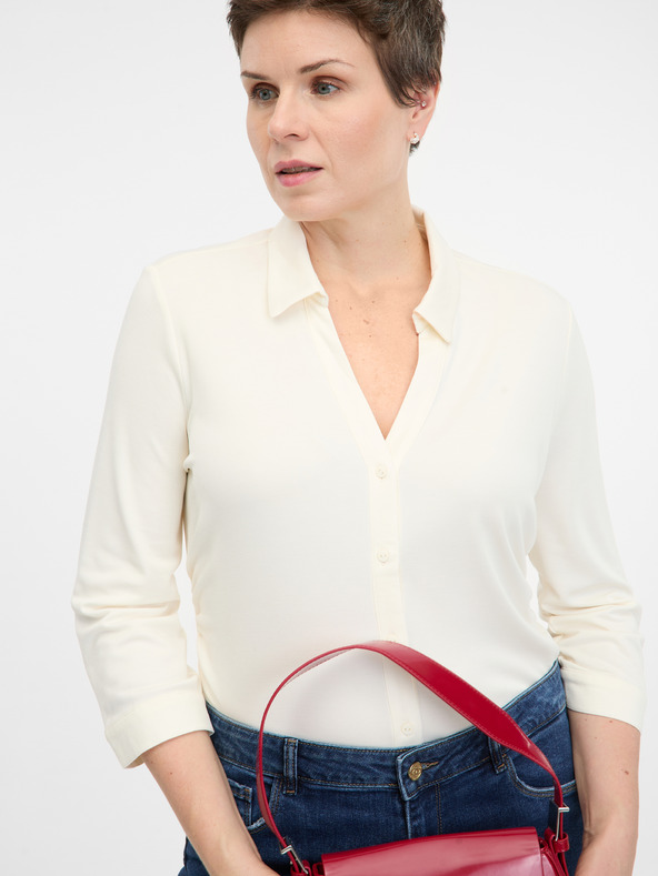 Orsay Camicetta crema con colletto ORSAY
