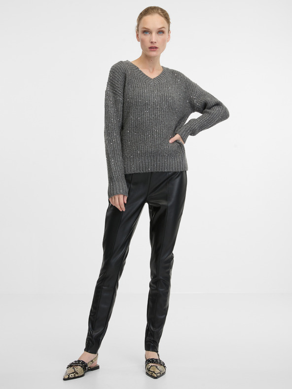 Orsay Pantaloni in pelle neri da donna ORSAY