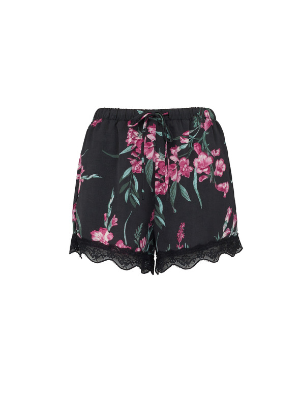 Orsay Pantaloncini pigiama in raso nero da donna ORSAY