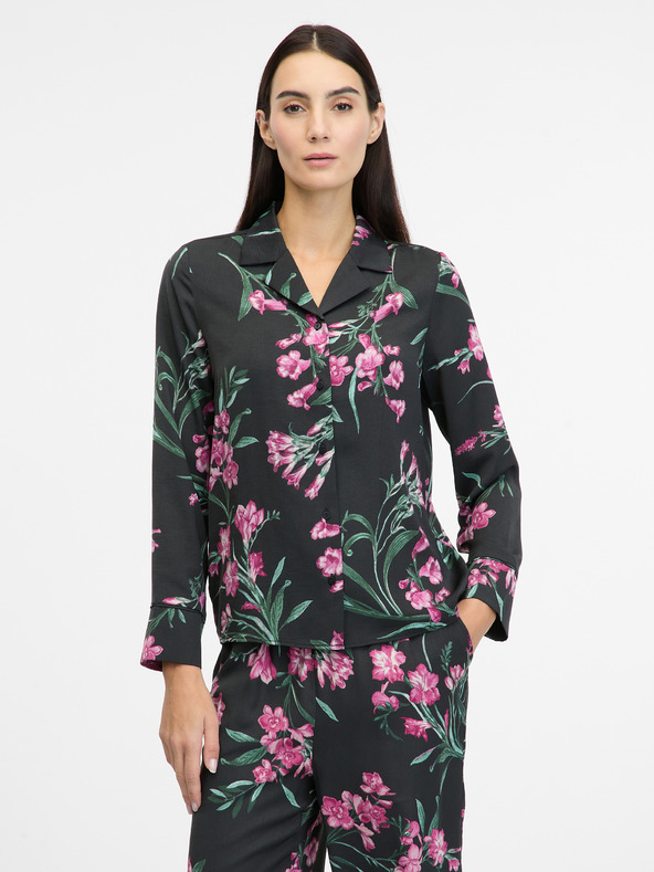 Orsay Camicia da notte in raso nera da donna ORSAY