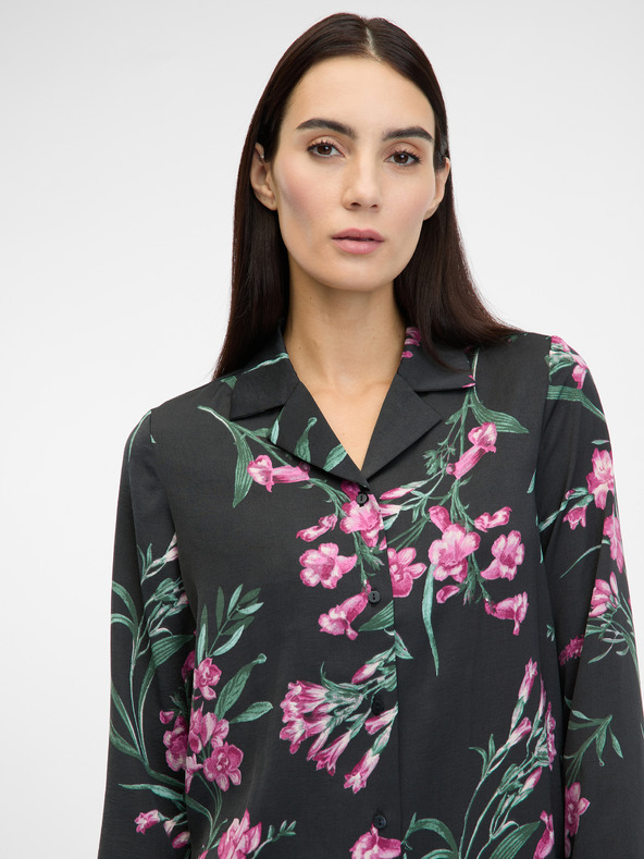 Orsay Camicia da notte in raso nera da donna ORSAY