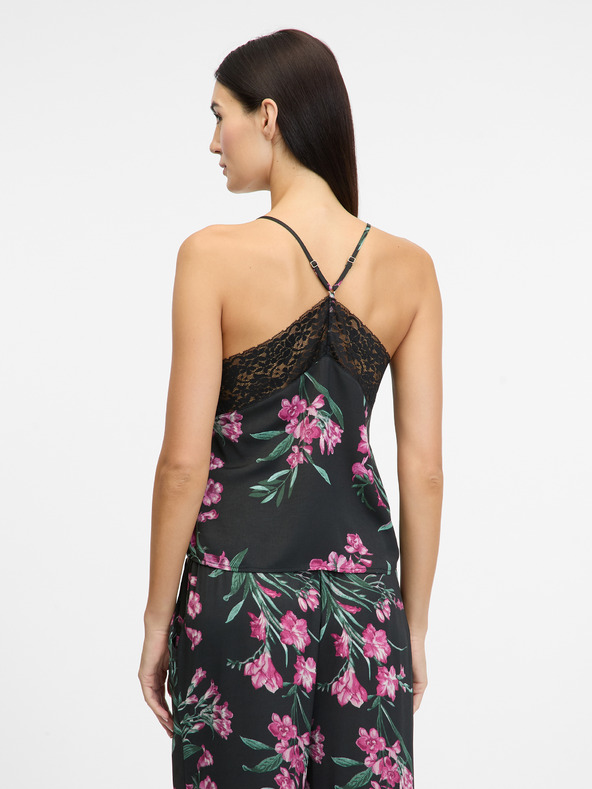 Orsay Top pigiama in raso nero da donna ORSAY