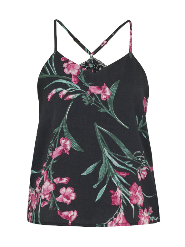 Orsay Top pigiama in raso nero da donna ORSAY