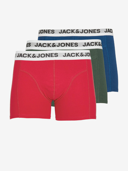 Jack & Jones Set di tre boxer da uomo in blu, verde e rosso Jack & Jones Rikki