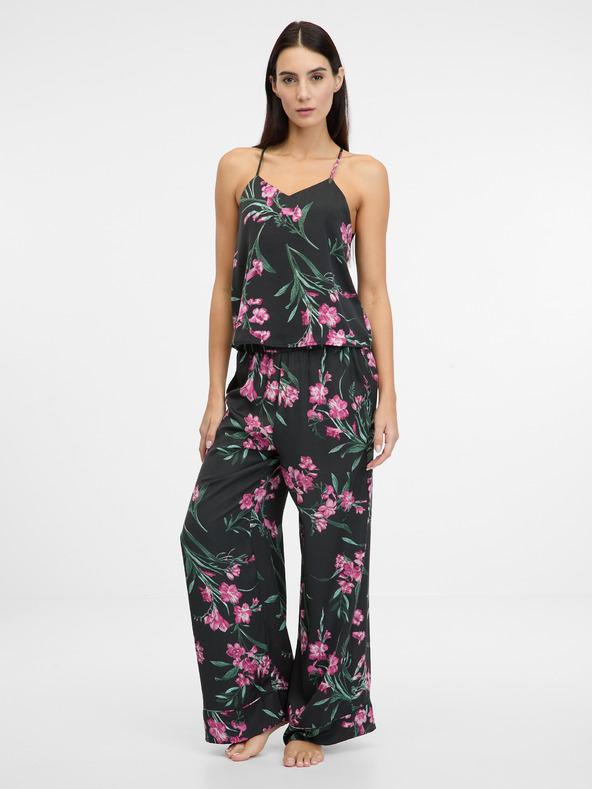 Orsay Pantaloncini pigiama in raso neri da donna ORSAY