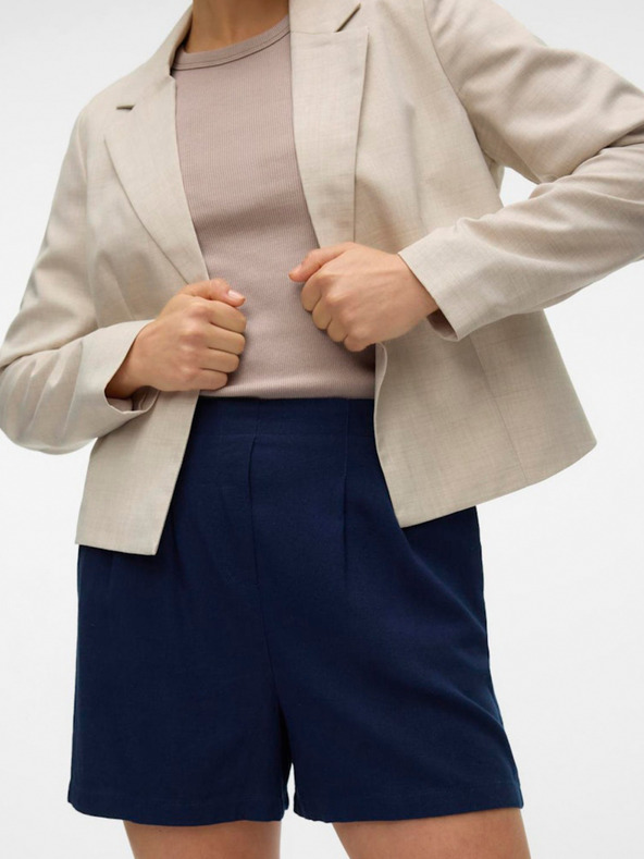 Vero Moda Pantaloncini da donna blu scuro in misto lino Vero Moda Jesmilo