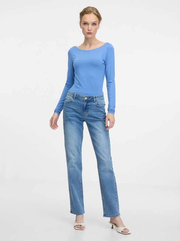 Orsay Maglietta da donna ORSAY blu a maniche lunghe