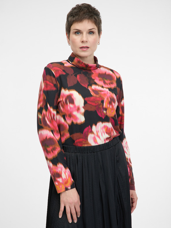 Orsay Maglietta a maniche lunghe da donna rossa a fantasia ORSAY