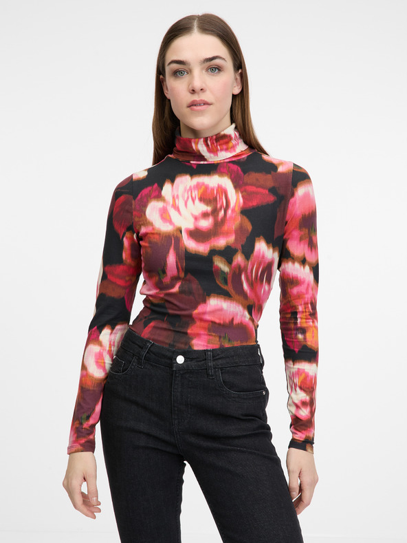 Orsay Maglietta a maniche lunghe da donna rossa a fantasia ORSAY