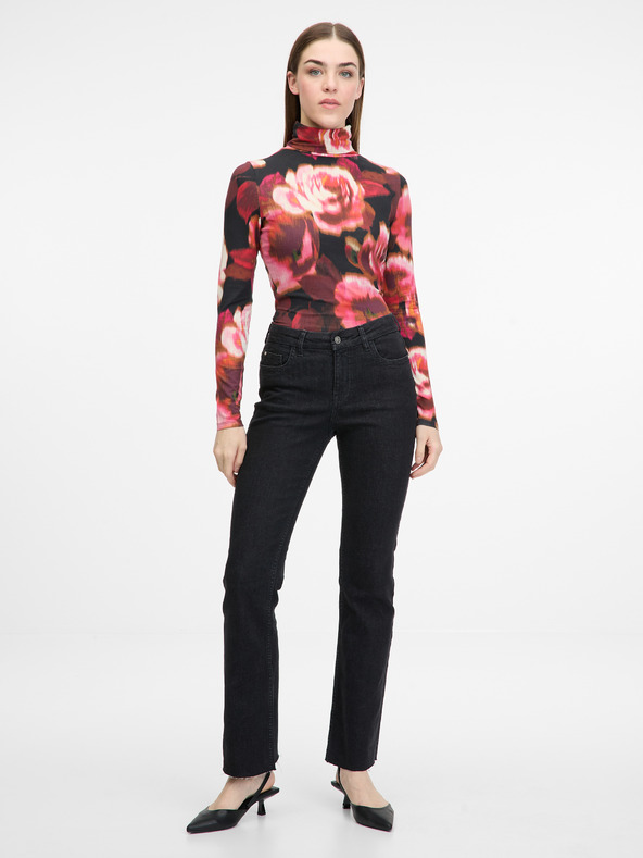 Orsay Maglietta a maniche lunghe da donna rossa a fantasia ORSAY