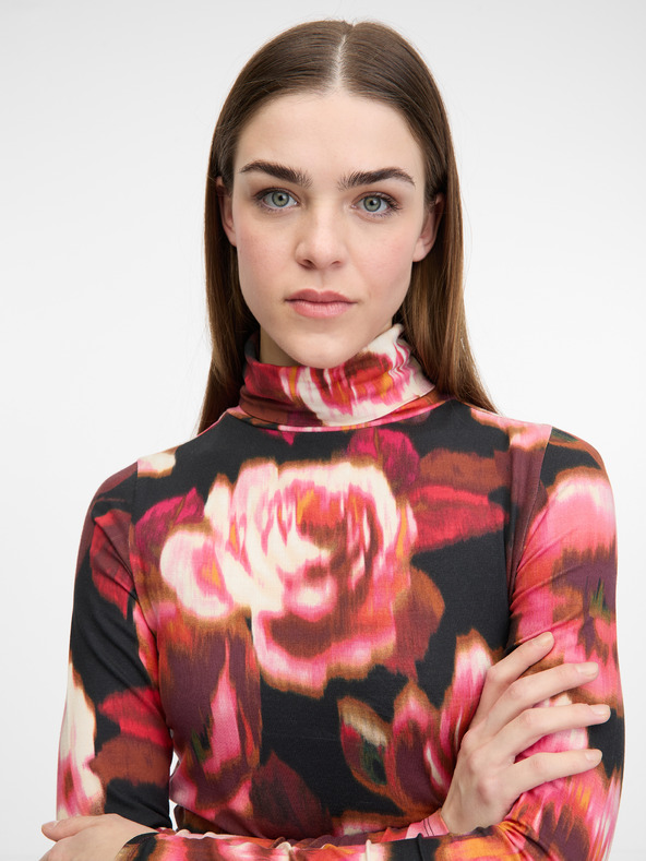 Orsay Maglietta a maniche lunghe da donna rossa a fantasia ORSAY