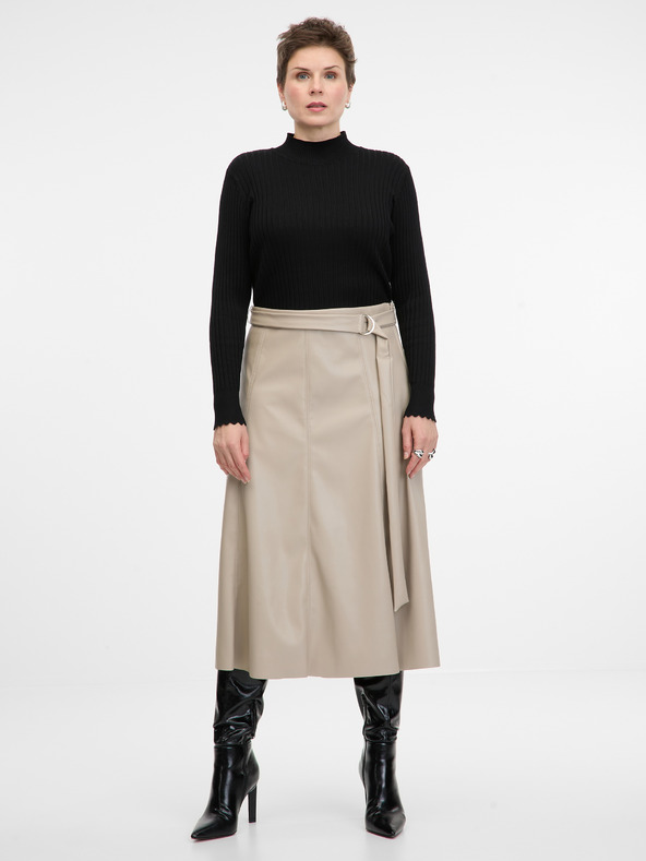 Orsay Gonna midi in similpelle beige da donna ORSAY