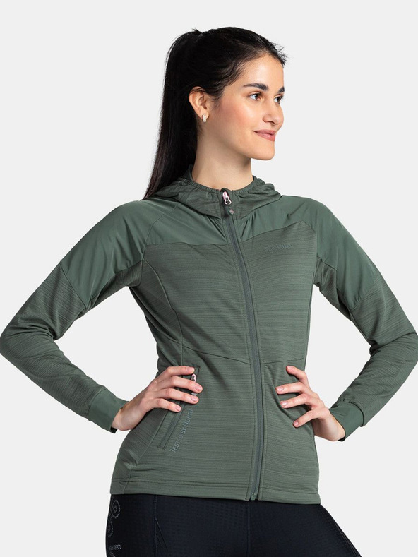 Kilpi Felpa con cappuccio elasticizzata verde scuro da donna Kilpi MEMPHIS-W