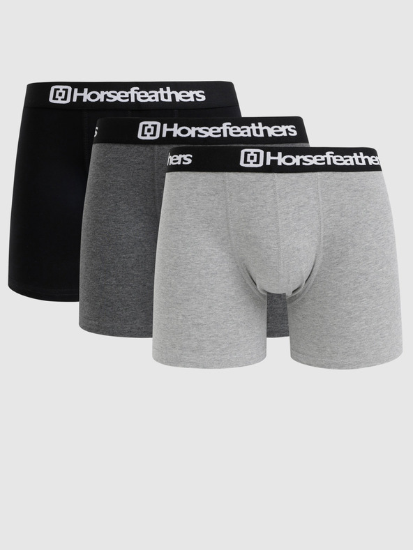 Horsefeathers Set di tre boxer Horsefeathers Dynasty in grigio e nero